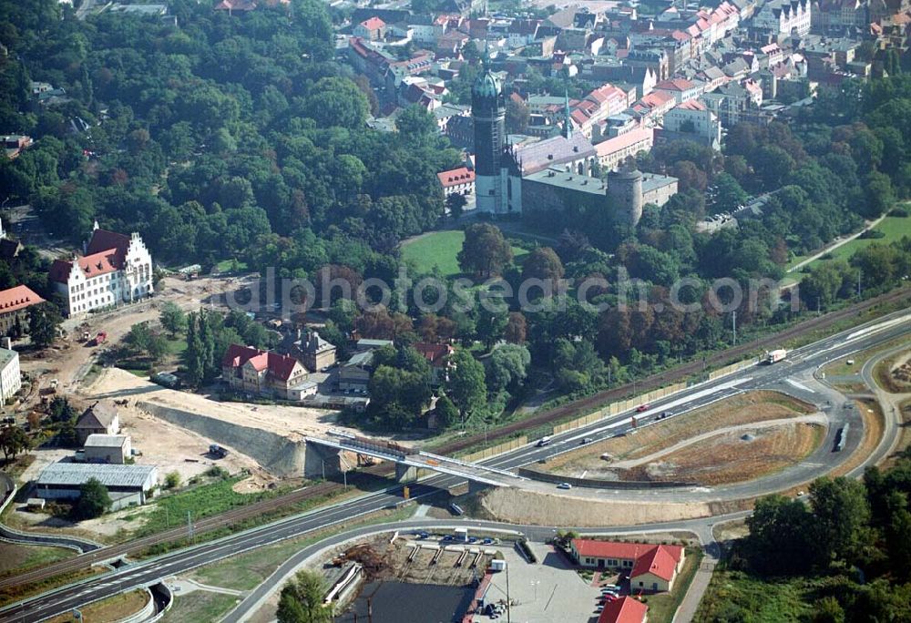 Aerial image Wittenberg (Sachsen-Anhalt) - Bau der Ortsumgehungsstraße B2 / B 187 südöstlich in Wittenberg an der Elbe. Projektsteuerung: Schüßler-Plan Ingenieurgesellschaft für Bau- und Verkehrswegeplanung mbH.