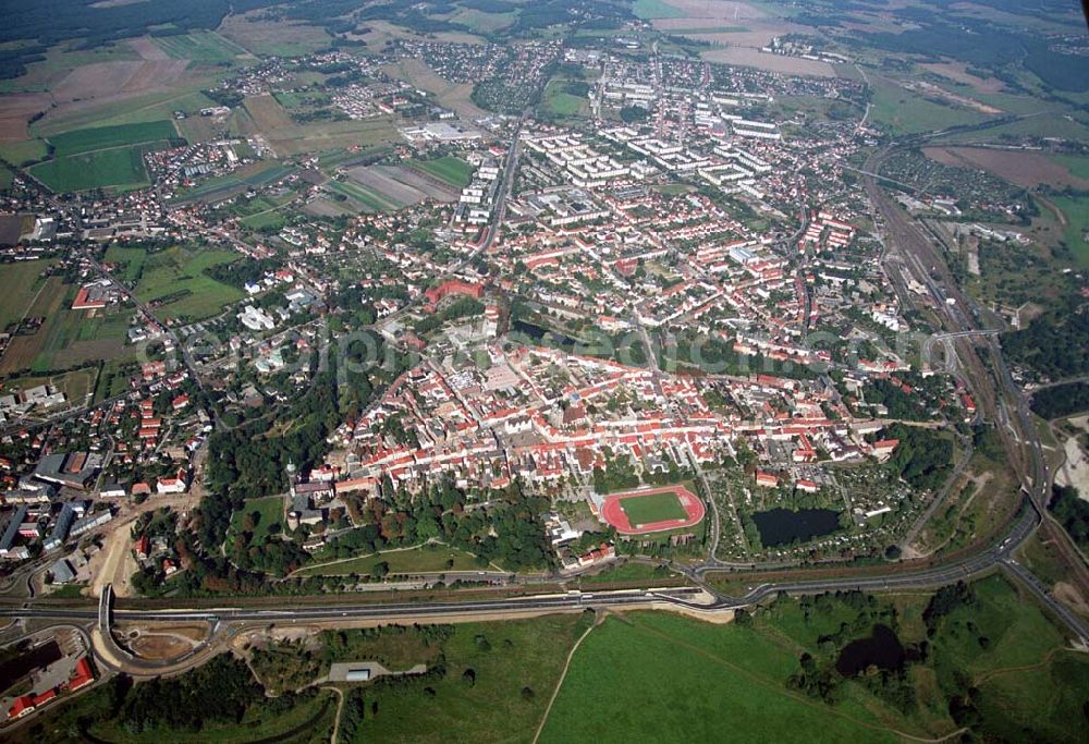 Aerial photograph Wittenberg (Sachsen-Anhalt) - Bau der Ortsumgehungsstraße B2 / B 187 südöstlich in Wittenberg an der Elbe. Projektsteuerung: Schüßler-Plan Ingenieurgesellschaft für Bau- und Verkehrswegeplanung mbH.