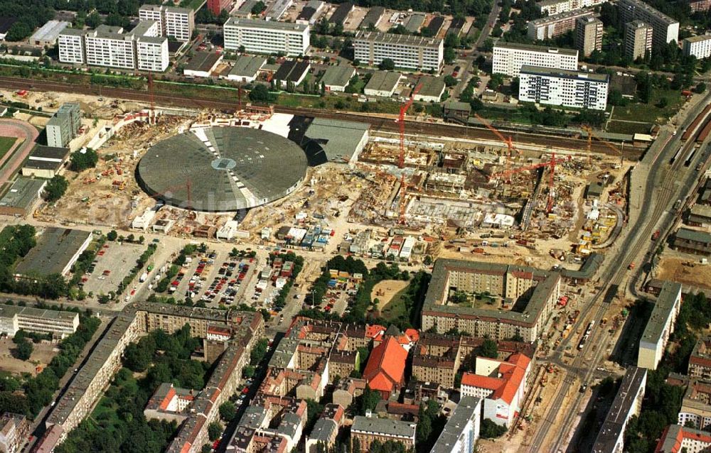 Aerial image Berlin - Bau Radsporthalle Landsberger Allee