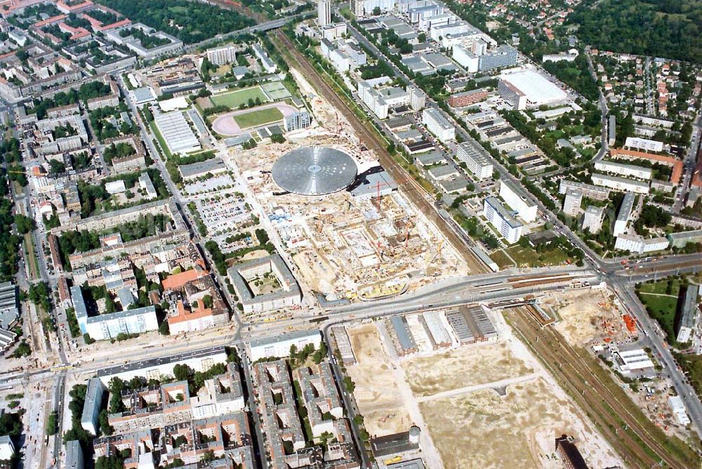 Aerial photograph Berlin - Bau Radsporthalle Landsberger Allee