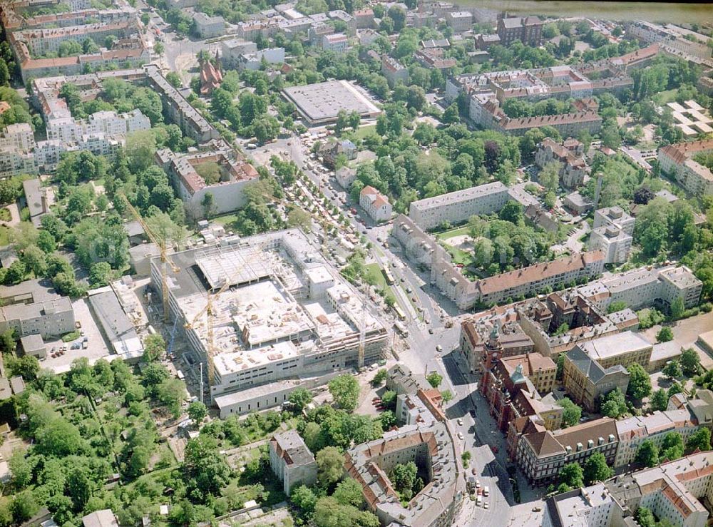 Berlin - Pankow from above - Bau des Rathauscenters Pankow am Rathaus Berlin-Pankow durch die FUNDUS-Gruppe Köln.