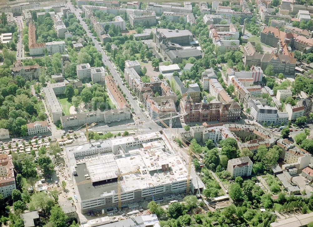 Aerial image Berlin - Pankow - Bau des Rathauscenters Pankow am Rathaus Berlin-Pankow durch die FUNDUS-Gruppe Köln.