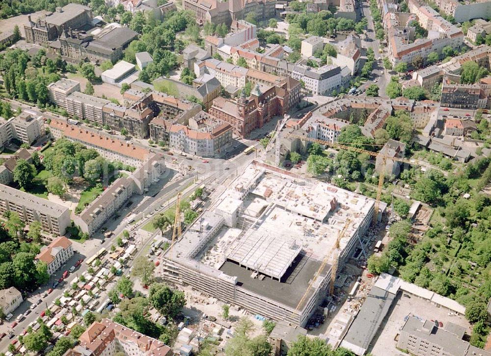 Berlin - Pankow from above - Bau des Rathauscenters Pankow am Rathaus Berlin-Pankow durch die FUNDUS-Gruppe Köln.