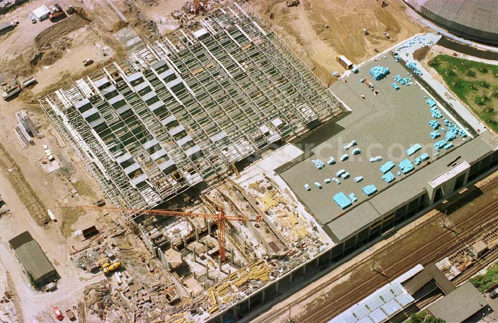 Aerial photograph Berlin - Friedrichshain - Bau des Sportkomplexes an der Landsberger Allee.