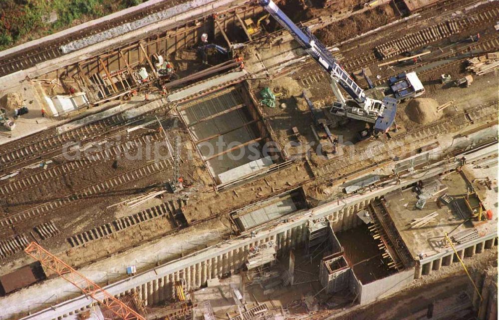 Aerial photograph Berlin - Friedrichshain - Bau des Sportkomplexes an der Landsberger Allee durch OSB-Sportstättenbau GmbH . Veröffentlichung nur bei Urhebernennung euroluftbild.de / Robert Grahn und Belegzusendung gestattet !