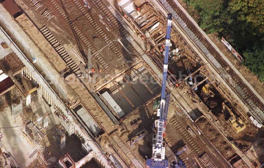 Aerial image Berlin - Friedrichshain - Bau des Sportkomplexes an der Landsberger Allee durch OSB-Sportstättenbau GmbH . Veröffentlichung nur bei Urhebernennung euroluftbild.de / Robert Grahn und Belegzusendung gestattet !