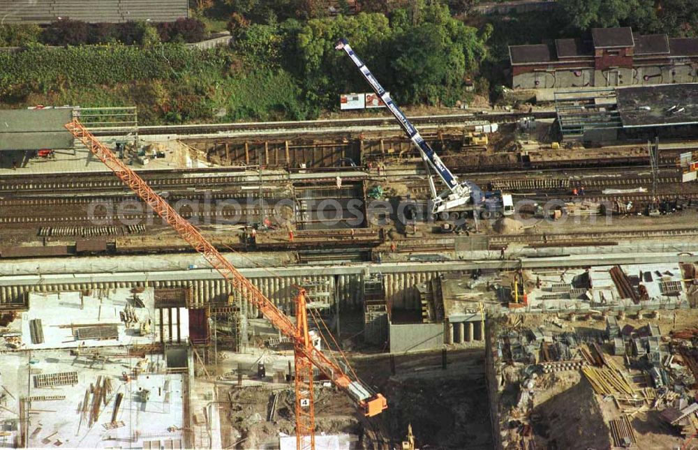 Aerial photograph Berlin - Friedrichshain - Bau des Sportkomplexes an der Landsberger Allee durch OSB-Sportstättenbau GmbH . Veröffentlichung nur bei Urhebernennung euroluftbild.de / Robert Grahn und Belegzusendung gestattet !