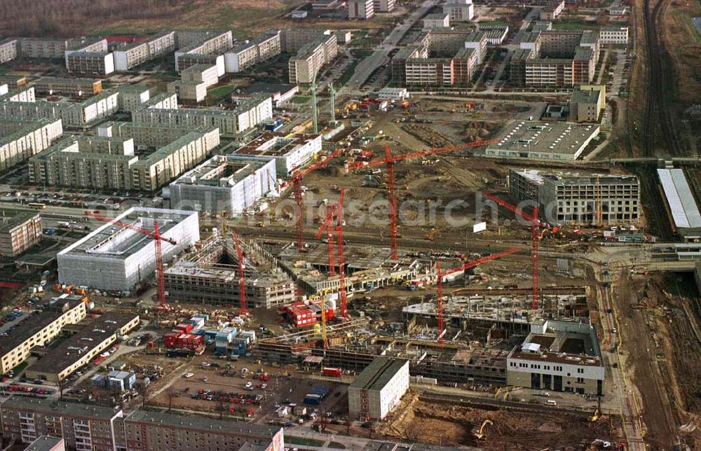 Aerial image Berlin - Bau des Stadtteilzentrums in Berlin-Hellersdorf