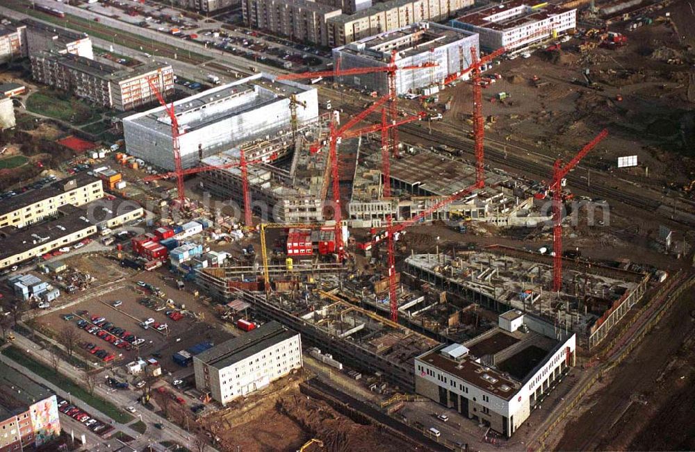 Berlin from the bird's eye view: Bau des Stadtteilzentrums in Berlin-Hellersdorf