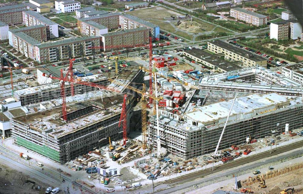 Aerial image Berlin - Hellersdorf - Bau des Stadtteilzentrums Hellersdorf