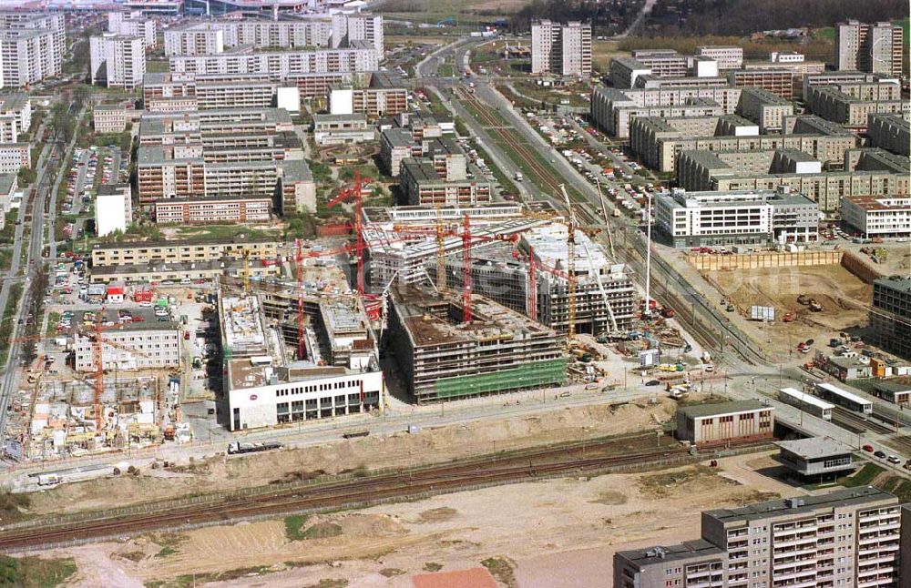 Berlin - Hellersdorf from the bird's eye view: Bau des Stadtteilzentrums Hellersdorf