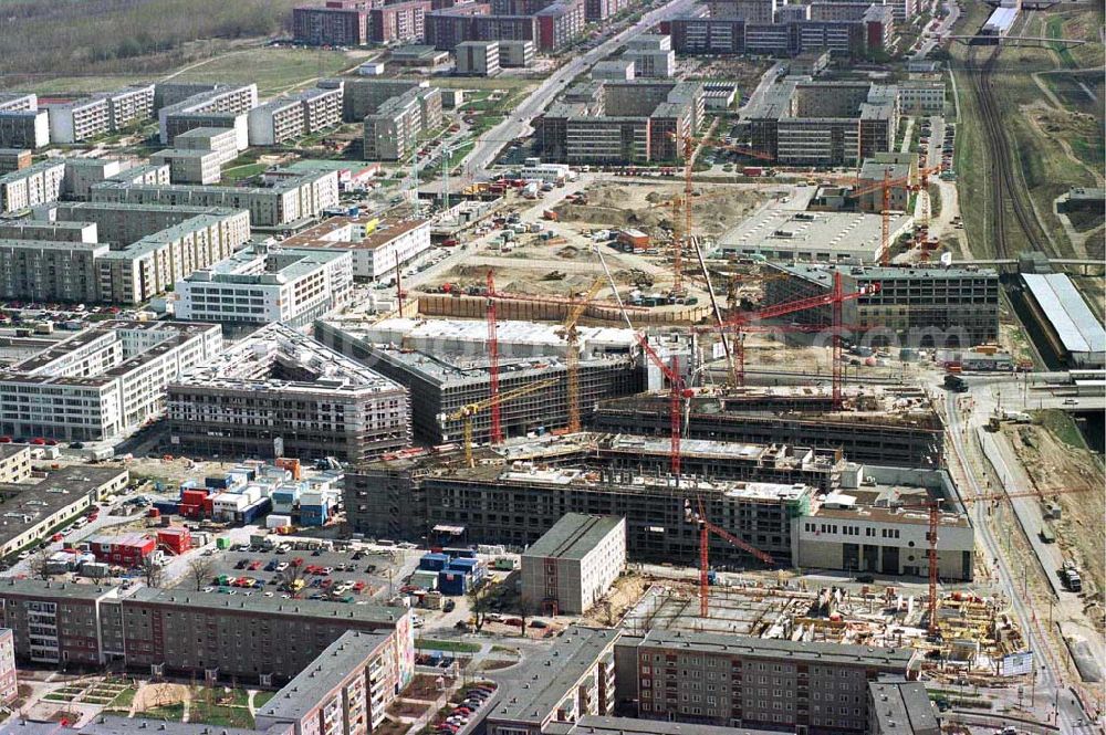 Aerial photograph Berlin - Hellersdorf - Bau des Stadtteilzentrums Hellersdorf