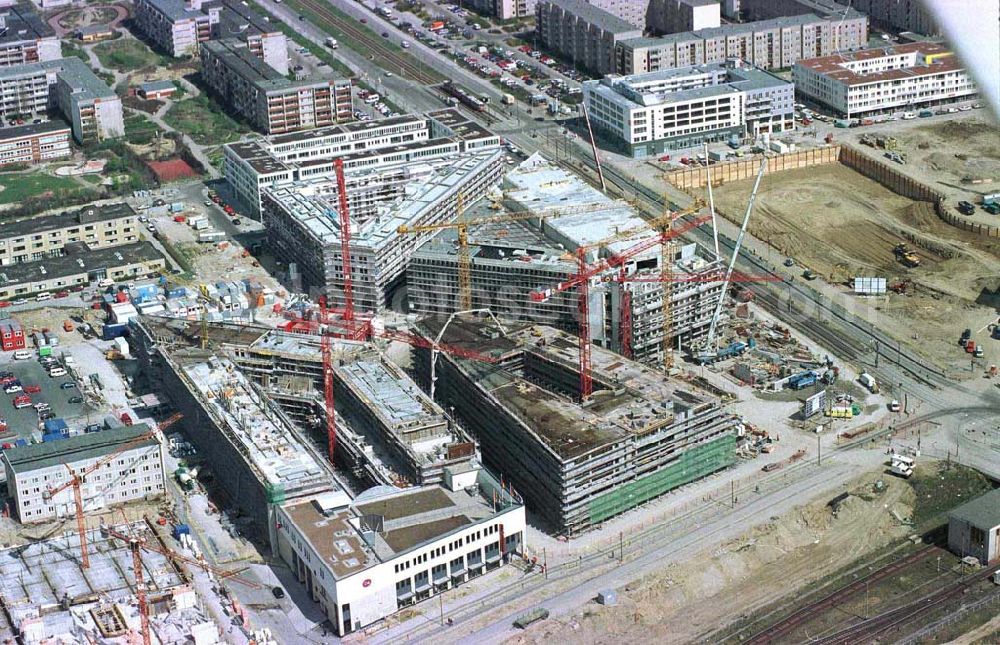 Berlin - Hellersdorf from the bird's eye view: Bau des Stadtteilzentrums Hellersdorf