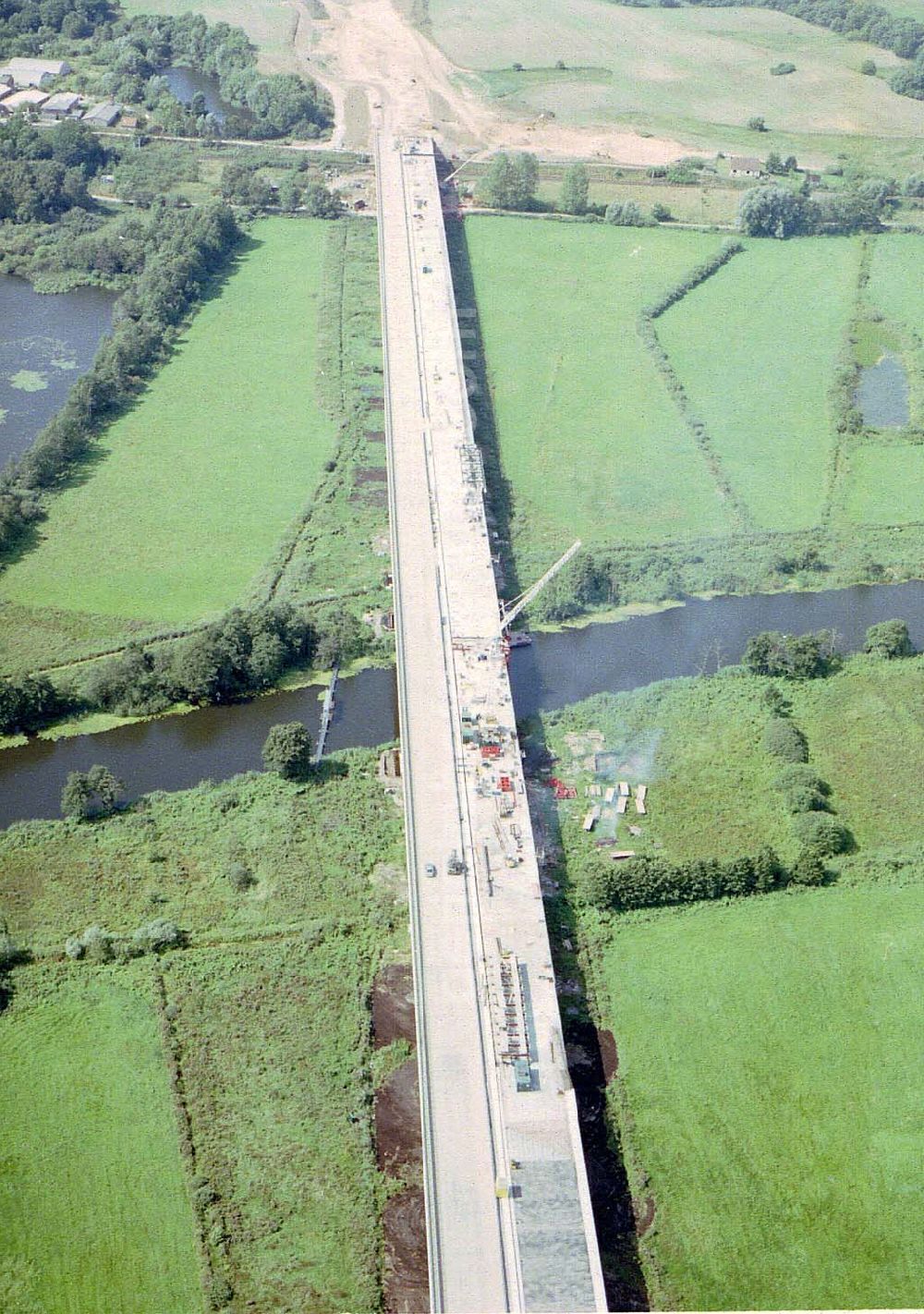 Aerial photograph bei Kavelsdorf / Mecklenburg - Vorpommern - Bau der A20 - Warnowbrücke bei Kavelsdorf / Mecklenburg - Vorpommern