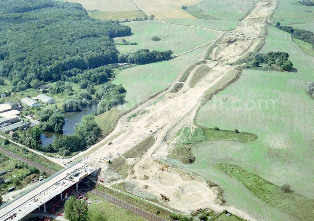 Aerial image bei Kavelsdorf / Mecklenburg - Vorpommern - Bau der A20 - Warnowbrücke bei Kavelsdorf / Mecklenburg - Vorpommern