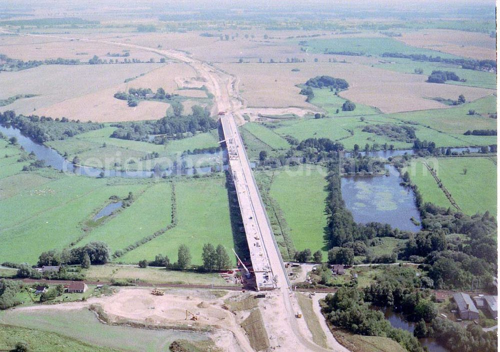 Aerial image bei Kavelsdorf / Mecklenburg - Vorpommern - Bau der A20 - Warnowbrücke bei Kavelsdorf / Mecklenburg - Vorpommern