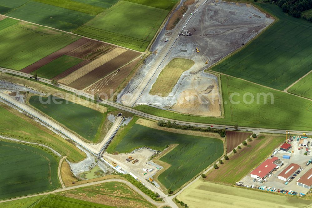 Dormettingen from above - Industrial and commercial area Steinfabrik Dormettingen GmbH and andere in Dormettingen in the state Baden-Wuerttemberg, Germany