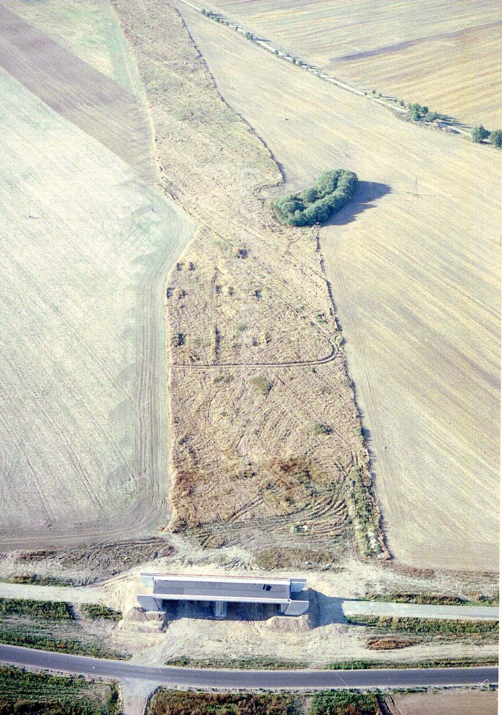 Aerial photograph bei Gramzow / MV - Bau der A20 im westlichen Bereich des Autobahndreieckes Gramzow / MV.