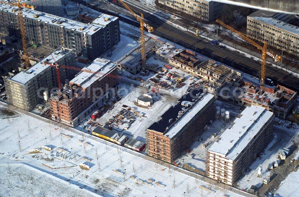 München / Bayern from above - 15.01.2006 München (Bayern) Blick auf das Baugelände des Wohngebietes Arnulfpark in München von der CONCEPTBAU MÜNCHEN. Im Gelände des ehemaligen Heizkraftwerkes werden nach derzeitiger Planung später Flächen für eine vielfältige kulturelle Nutzung zur Verfügung stehen.Beratungspavillon vor Ort: Arnulfstraße / Helmstraße, 80636 München,Tel 01801 166 177, Fax 089 1400 1403