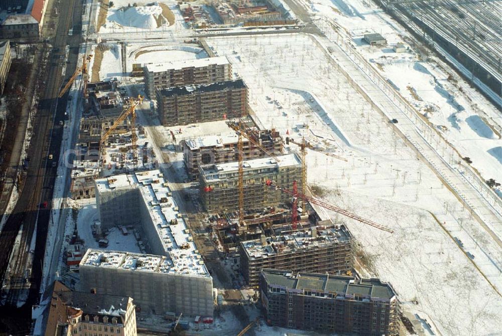 München / Bayern from above - 15.01.2006 München (Bayern) Blick auf das Baugelände des Wohngebietes Arnulfpark in München von der CONCEPTBAU MÜNCHEN. Im Gelände des ehemaligen Heizkraftwerkes werden nach derzeitiger Planung später Flächen für eine vielfältige kulturelle Nutzung zur Verfügung stehen.Beratungspavillon vor Ort: Arnulfstraße / Helmstraße, 80636 München,Tel 01801 166 177, Fax 089 1400 1403