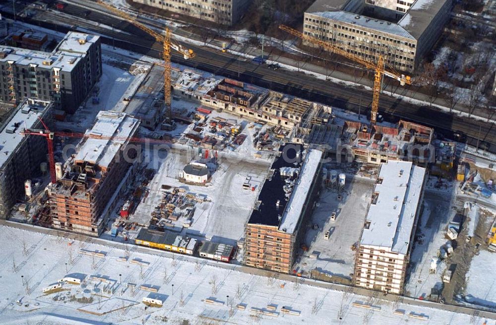 München / Bayern from above - 15.01.2006 München (Bayern) Blick auf das Baugelände des Wohngebietes Arnulfpark in München von der CONCEPTBAU MÜNCHEN. Im Gelände des ehemaligen Heizkraftwerkes werden nach derzeitiger Planung später Flächen für eine vielfältige kulturelle Nutzung zur Verfügung stehen.Beratungspavillon vor Ort: Arnulfstraße / Helmstraße, 80636 München,Tel 01801 166 177, Fax 089 1400 1403