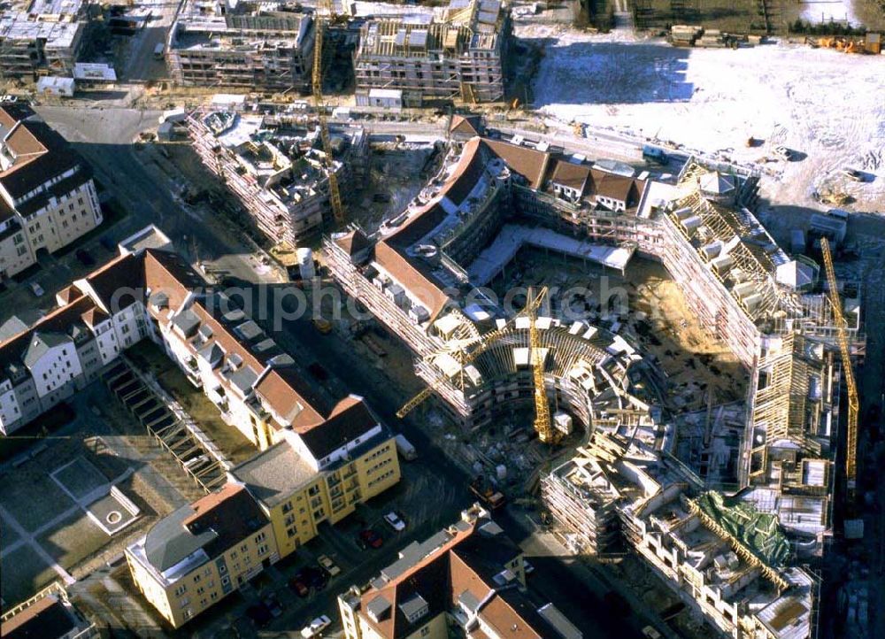 Aerial photograph Potsdam - Drewitz / Kirchsteigfeld - Bau des Wohngebiets Kirchsteigfeld.