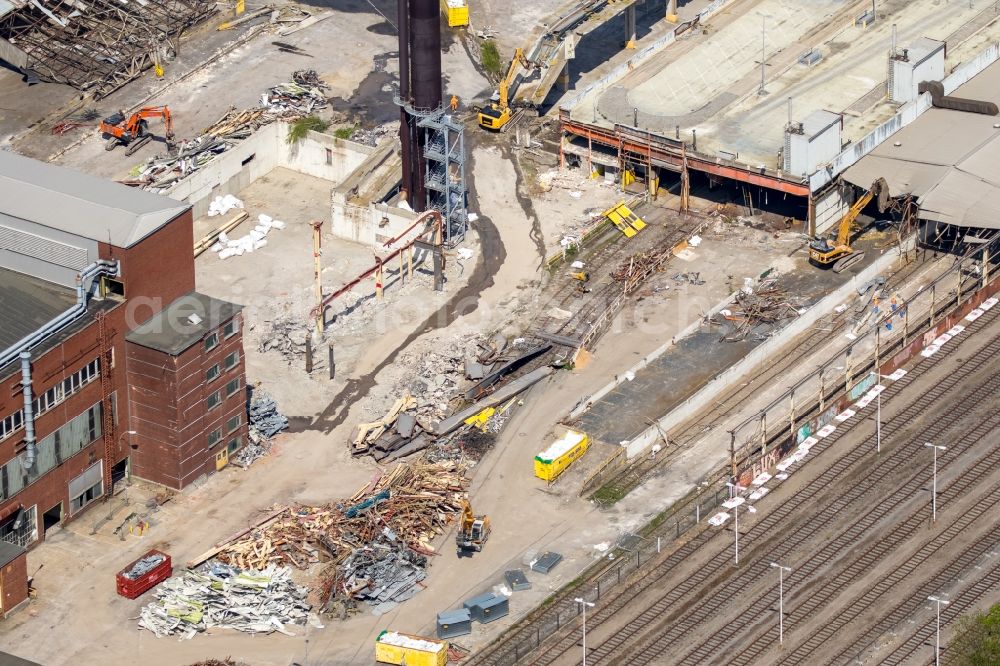 Aerial photograph Bochum - Construction and deconstruction works of the company grounds and facilities of Adam Opel AG works Bochum II in the East of Bochum in the state of North Rhine-Westphalia