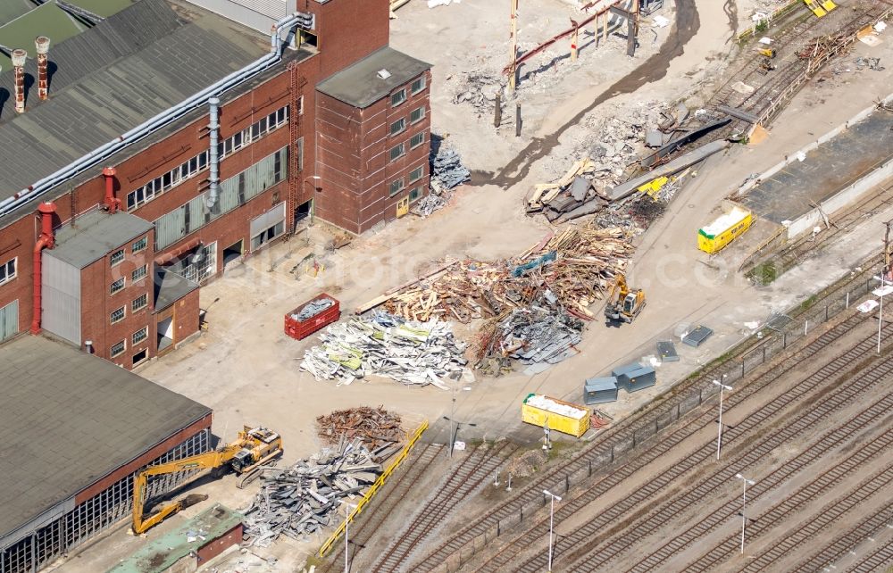 Bochum from above - Construction and deconstruction works of the company grounds and facilities of Adam Opel AG works Bochum II in the East of Bochum in the state of North Rhine-Westphalia