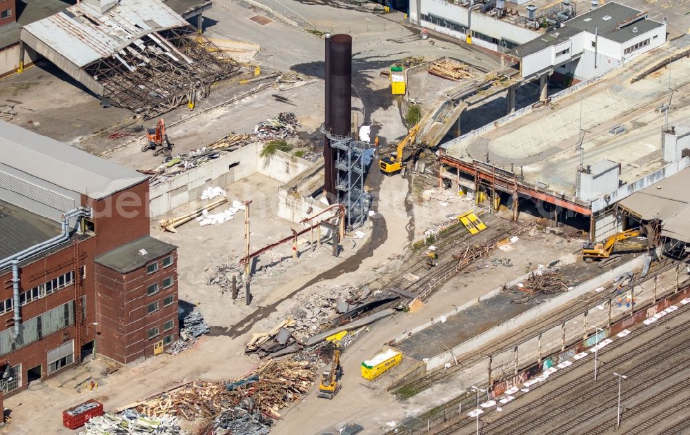 Aerial photograph Bochum - Construction and deconstruction works of the company grounds and facilities of Adam Opel AG works Bochum II in the East of Bochum in the state of North Rhine-Westphalia