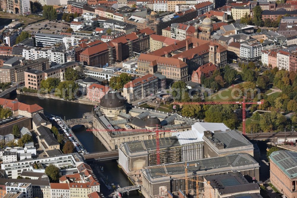 Berlin from the bird's eye view: Museum Island with the Bode Museum, the Pergamon Museum, the Old National Gallery, the Colonnades and the New Museum. The complex is a World Heritage site by UNESCO