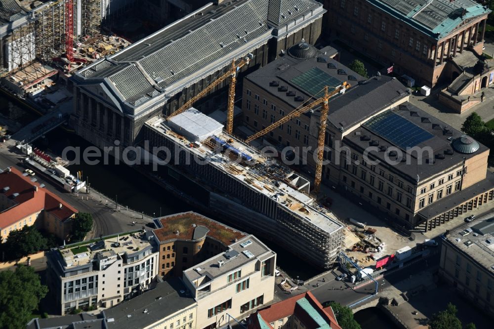 Berlin from above - Museum Island with the Bode Museum, the Pergamon Museum, the Old National Gallery, the Colonnades and the New Museum. The complex is a World Heritage site by UNESCO