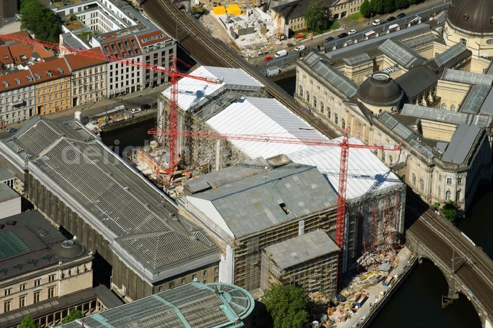 Berlin from above - Museum Island with the Bode Museum, the Pergamon Museum, the Old National Gallery, the Colonnades and the New Museum. The complex is a World Heritage site by UNESCO