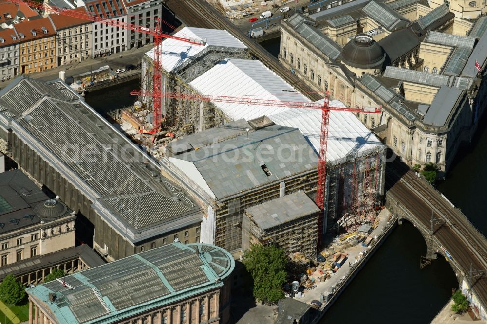 Berlin from the bird's eye view: Museum Island with the Bode Museum, the Pergamon Museum, the Old National Gallery, the Colonnades and the New Museum. The complex is a World Heritage site by UNESCO