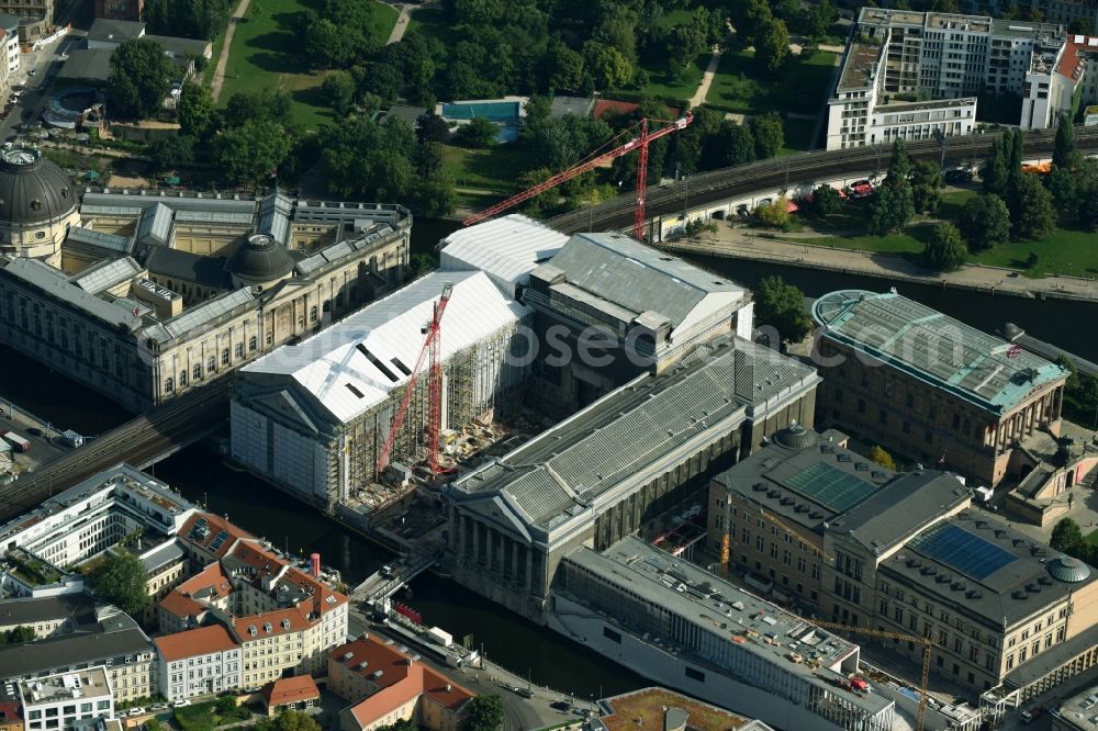 Berlin from the bird's eye view: Museum Island with the Bode Museum, the Pergamon Museum, the Old National Gallery, the Colonnades and the New Museum. The complex is a World Heritage site by UNESCO