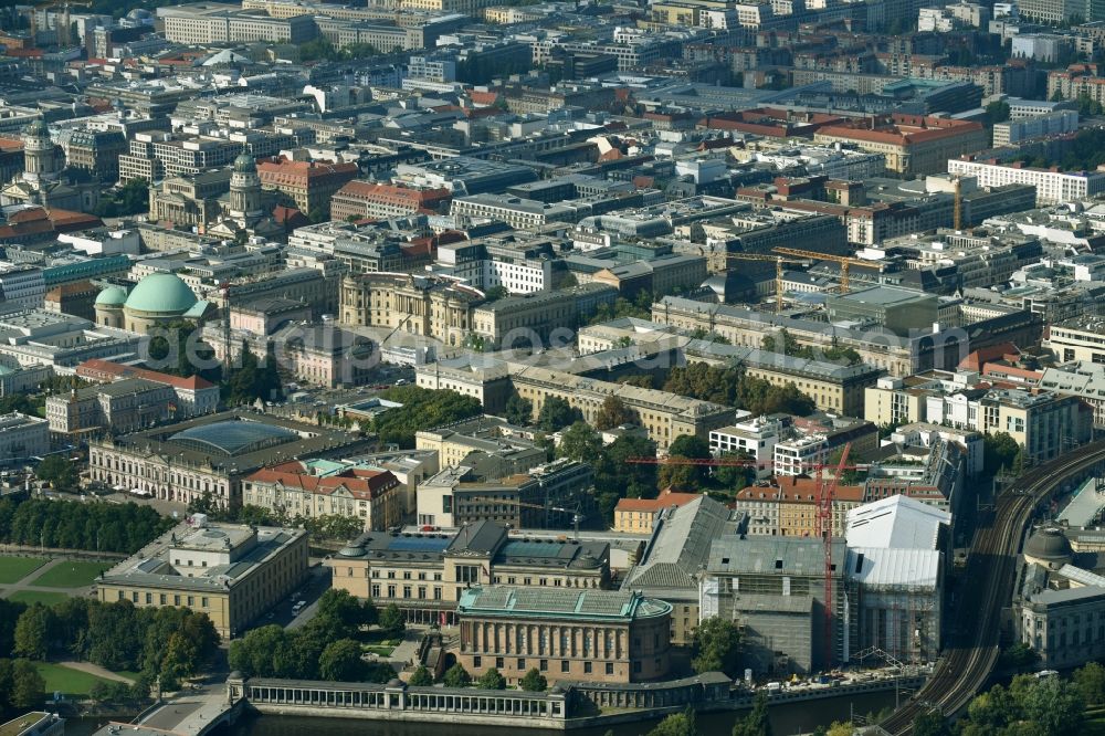 Berlin from the bird's eye view: Museum Island with the Bode Museum, the Pergamon Museum, the Old National Gallery, the Colonnades and the New Museum. The complex is a World Heritage site by UNESCO