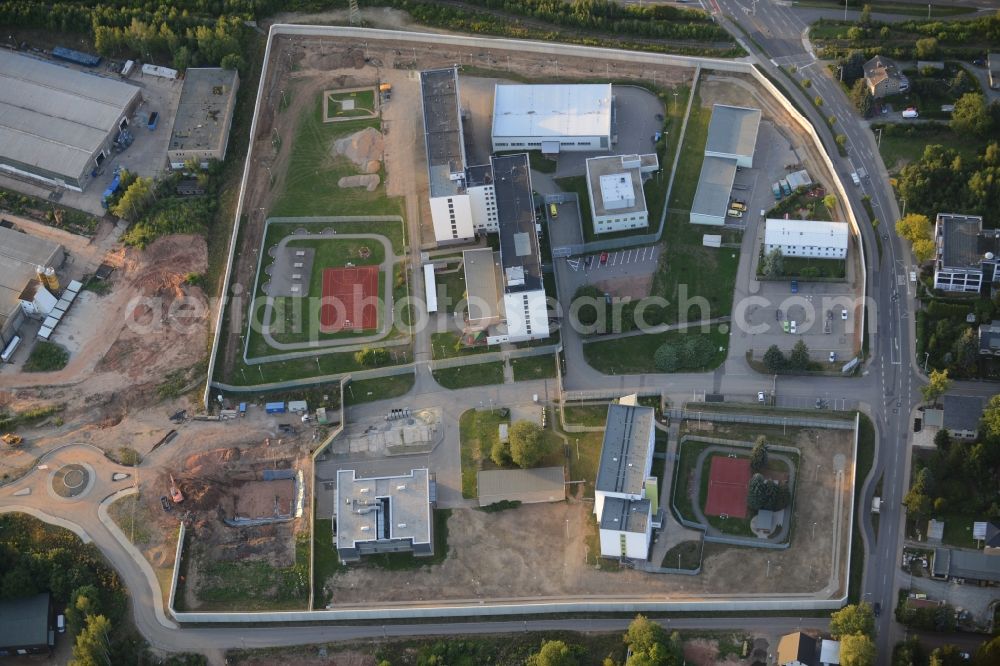 Aerial image Chemnitz - Construction work at the prison ground in Chemnitz in the state Saxony