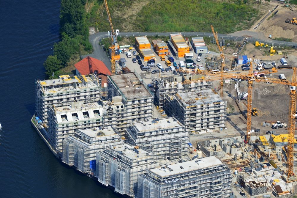 Potsdam from above - View of the construction works in the historic warehouse district in Potsdam. Condominia and tenements are going to develop