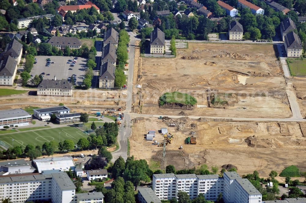 Aerial image Hamburg - View of construction / development on the former site of Lettow-Vorbeck Barracks in Hamburg - Jenfeld. The new residential project Jenfelder Au with over 700 apartments currently one of the largest planned urban neighborhoods of the City