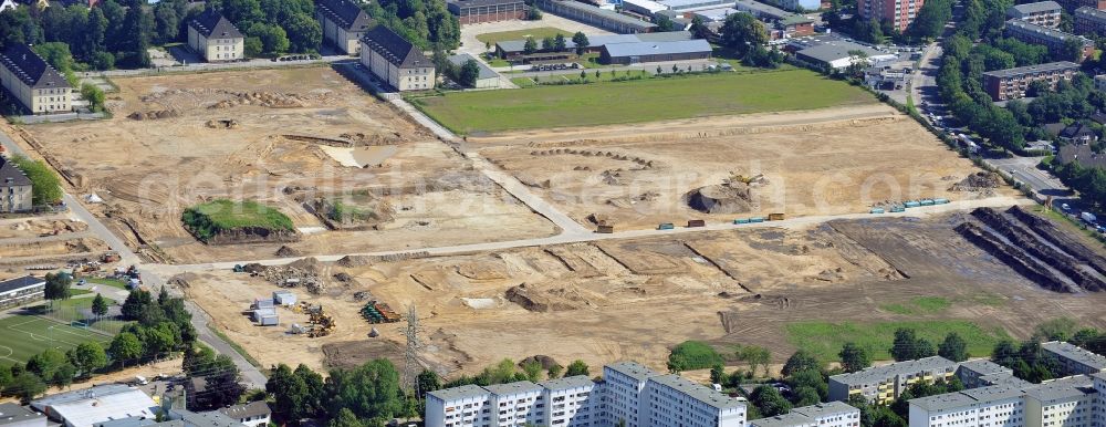 Aerial image Hamburg - View of construction / development on the former site of Lettow-Vorbeck Barracks in Hamburg - Jenfeld. The new residential project Jenfelder Au with over 700 apartments currently one of the largest planned urban neighborhoods of the City