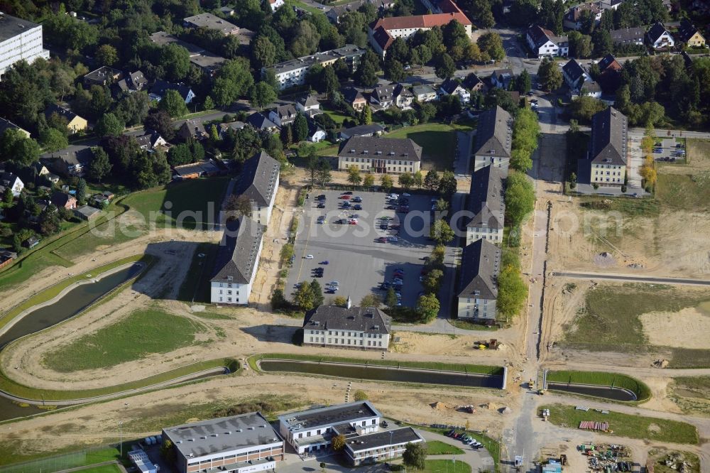 Aerial photograph Hamburg Jenfeld - View of construction / development on the former site of Lettow-Vorbeck Barracks in Hamburg - Jenfeld. The new residential project Jenfelder Au with over 700 apartments currently one of the largest planned urban neighborhoods of the City