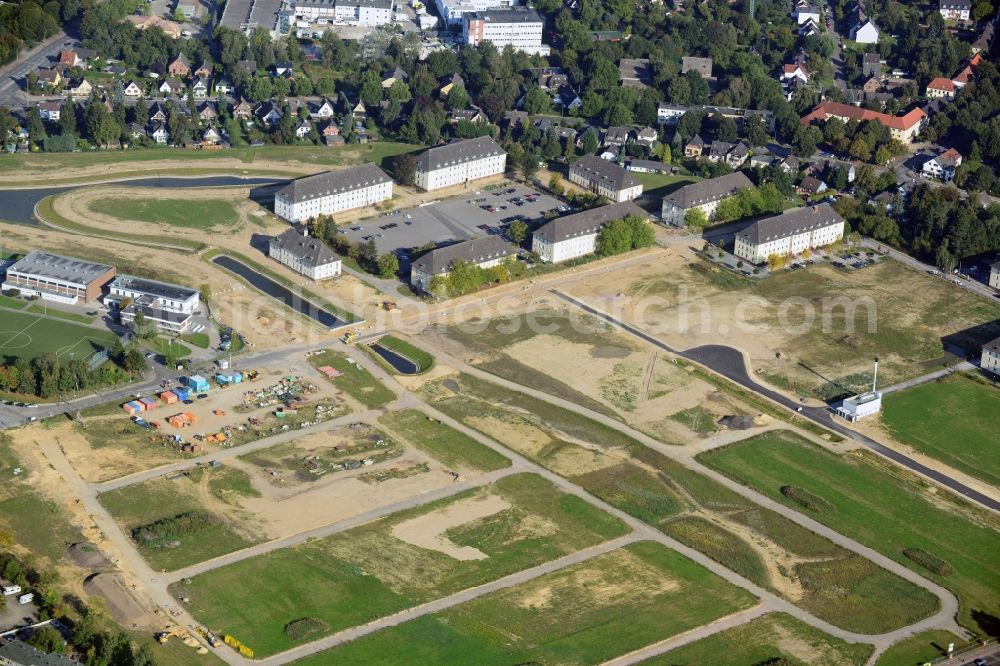 Hamburg Jenfeld from above - View of construction / development on the former site of Lettow-Vorbeck Barracks in Hamburg - Jenfeld. The new residential project Jenfelder Au with over 700 apartments currently one of the largest planned urban neighborhoods of the City