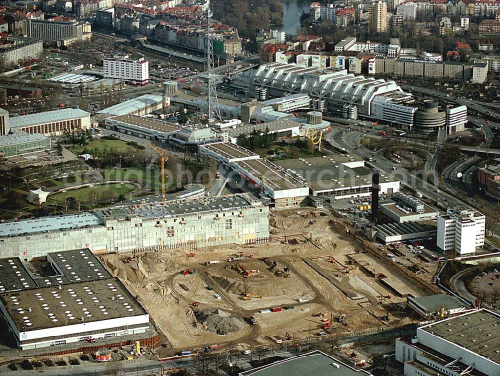 Berlin / Charlottenburg from above - 13.02.1995 Bauarbeiten Messegelände am Funkturm und ICC