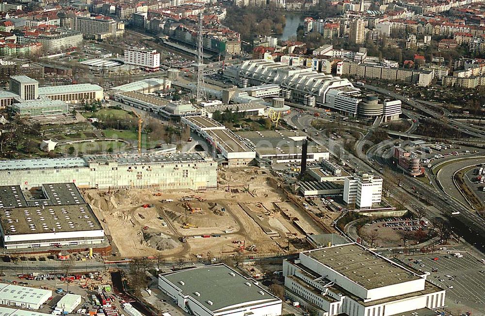 Aerial image Berlin / Charlottenburg - 13.02.1995 Bauarbeiten Messegelände am Funkturm und ICC