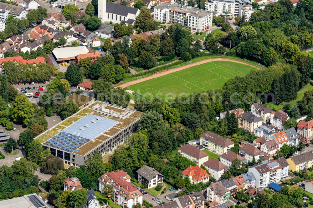 Lahr/Schwarzwald from above - School building of the Max Blank Gymnasium in Lahr/Schwarzwald in the state Baden-Wurttemberg, Germany