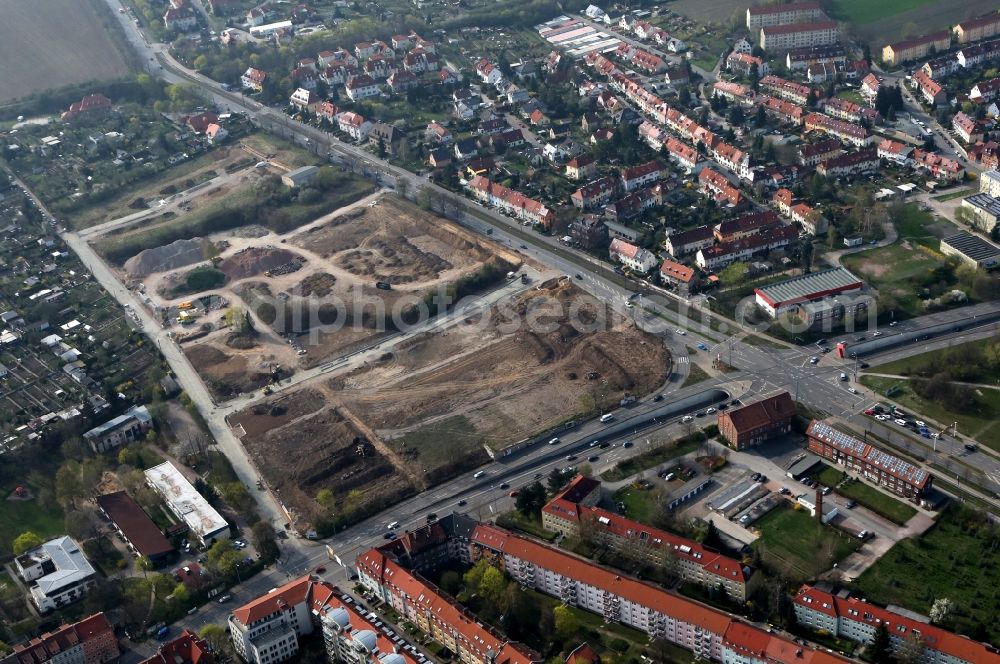 Aerial photograph Erfurt - Clearance operations in the area of ??development urban wasteland In Colorful coat on the Binderslebener Strasse in Erfurt in Thuringia