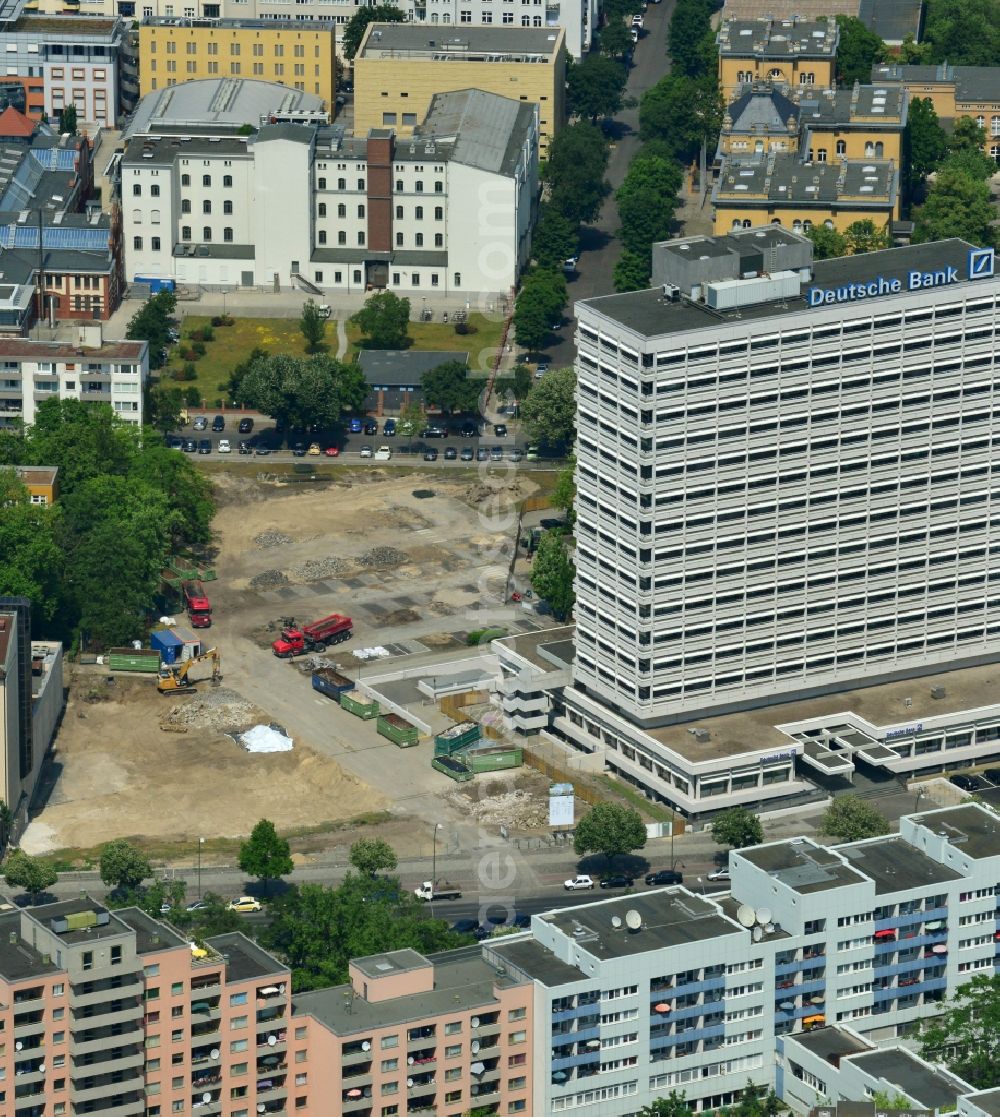 Berlin from the bird's eye view: Site clearance for construction German Bank Campus at the Otto.Suhr-all in the Charlottenburg district of Berlin