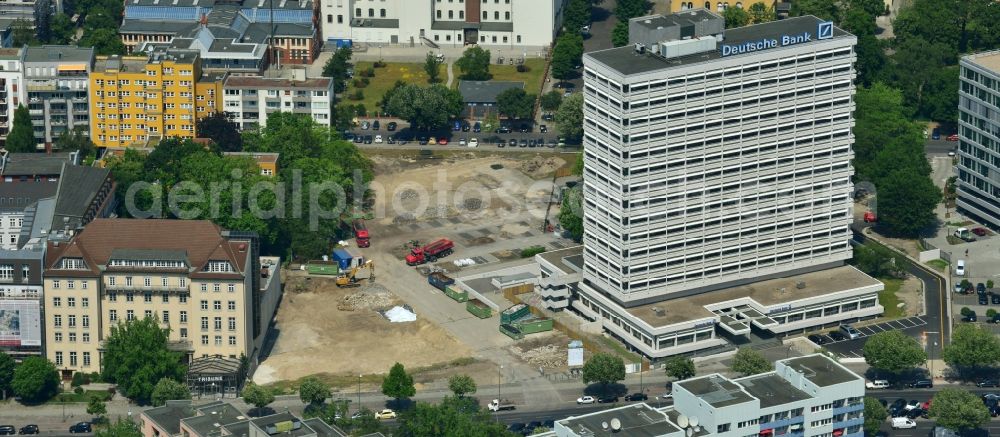 Aerial image Berlin - Site clearance for construction German Bank Campus at the Otto.Suhr-all in the Charlottenburg district of Berlin