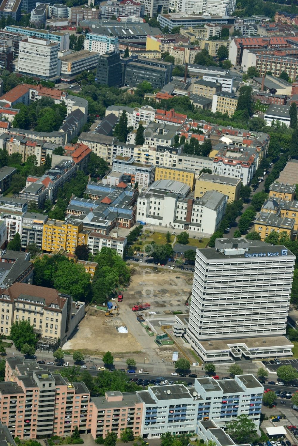 Berlin from the bird's eye view: Site clearance for construction German Bank Campus at the Otto.Suhr-all in the Charlottenburg district of Berlin