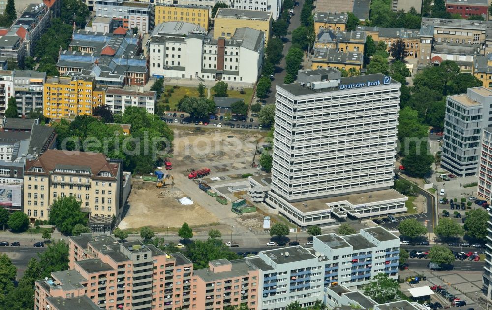 Aerial photograph Berlin - Site clearance for construction German Bank Campus at the Otto.Suhr-all in the Charlottenburg district of Berlin