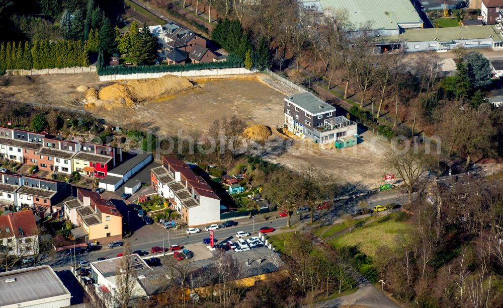 Aerial image Oberhausen - Construction grounds and new development area between Fahnhorststrasse and Richard-Wagner-Allee in the borough of Osterfeld in Oberhausen in the state of North Rhine-Westphalia